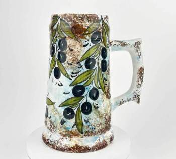 Bereket Dalı Motifli Kulplu Seramik Kupa - Çini Evi