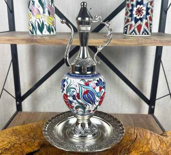 Besonderes Präsentationsgeschenk – silberbeschichtetes Iznik-Keramik-Kannen-Set - Çini Evi