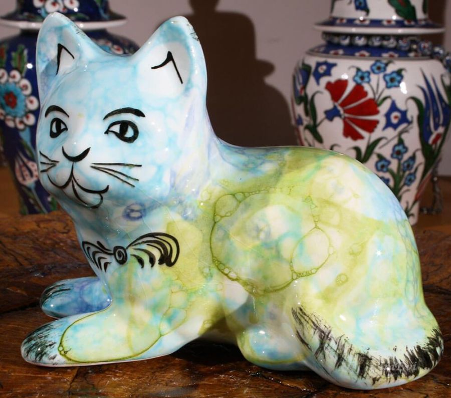 Biblo chat tulipe noire en céramique d’Iznik - 3