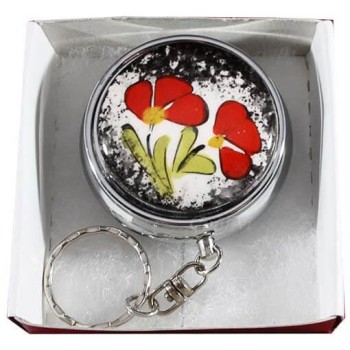Black Background Red Carnations Pill Box - 1