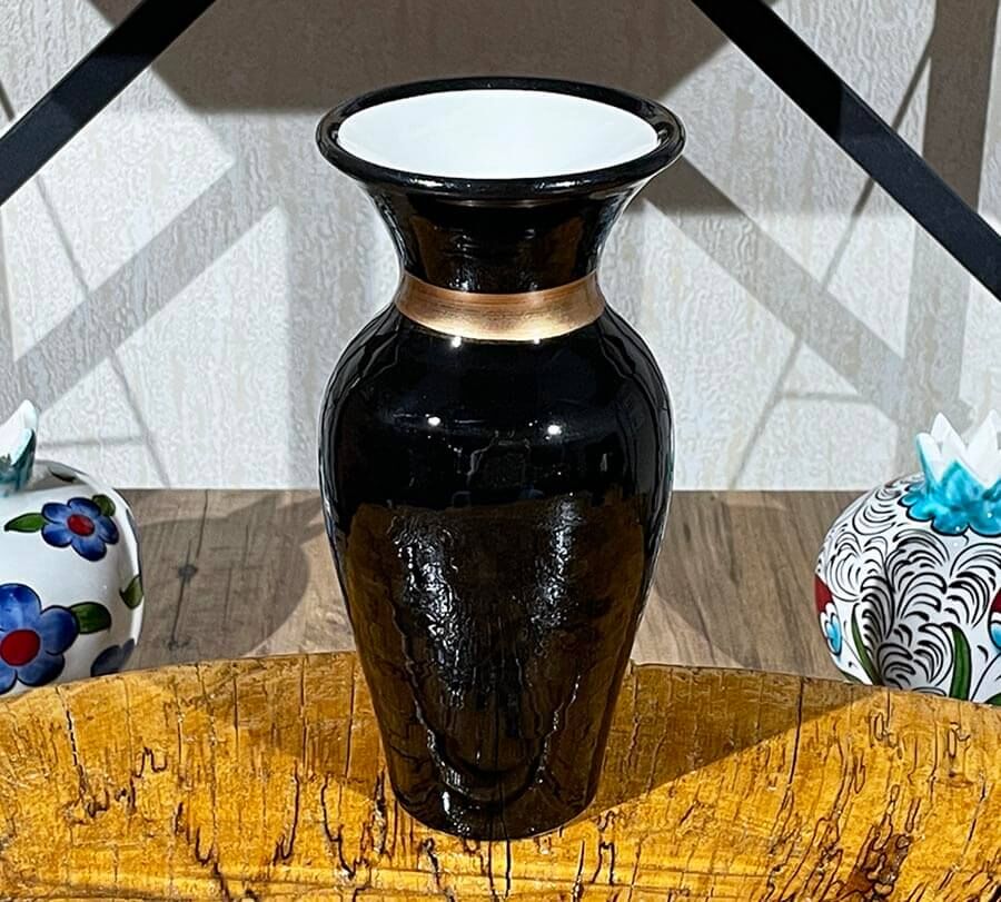 Black Iznik Vase 18 cm - 1