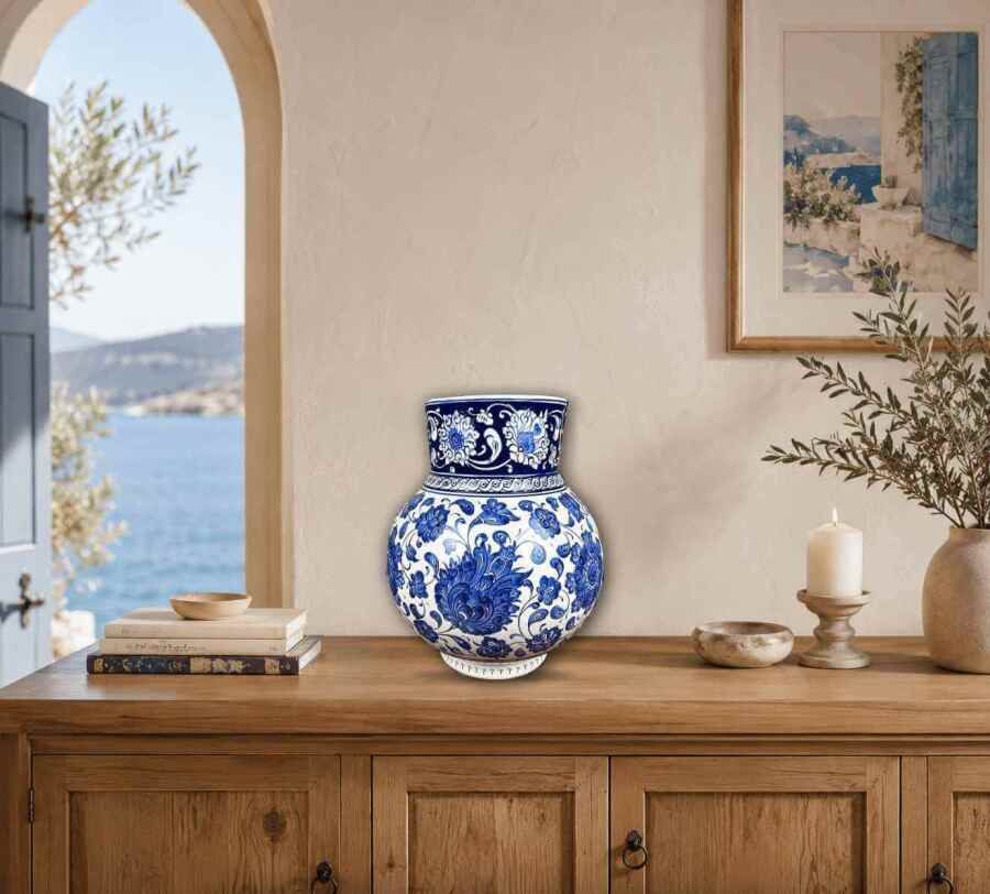 Blaue Herrschaft – Iznik-Keramik-Schahvase - 3