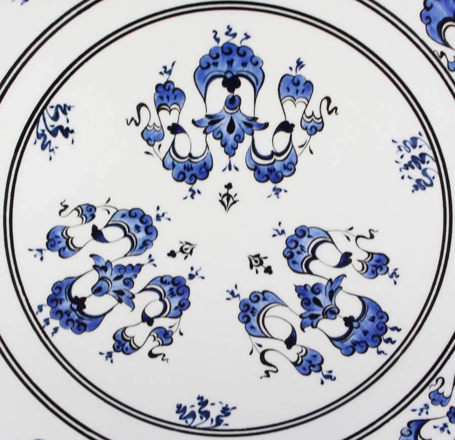 Blaue weiße Iznik-Keramikplatte - 2