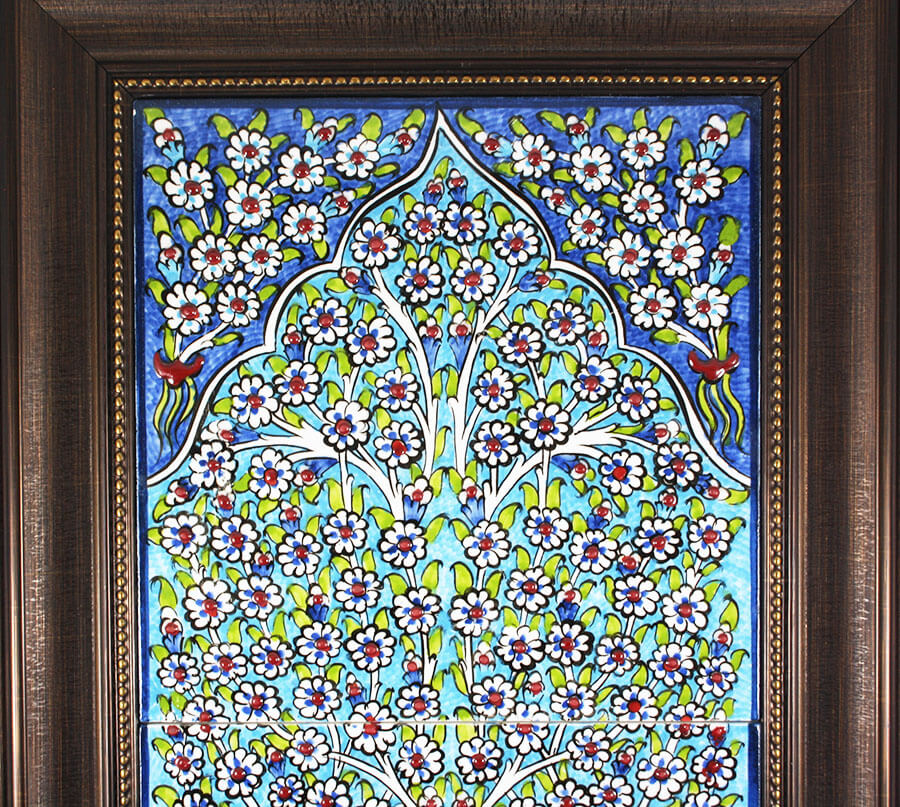 Iznik-Keramikpaneel mit blauem Lebensbaum, 20x40 cm - 3