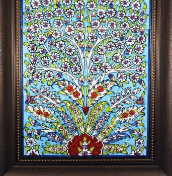 Iznik-Keramikpaneel mit blauem Lebensbaum, 20x40 cm - 4