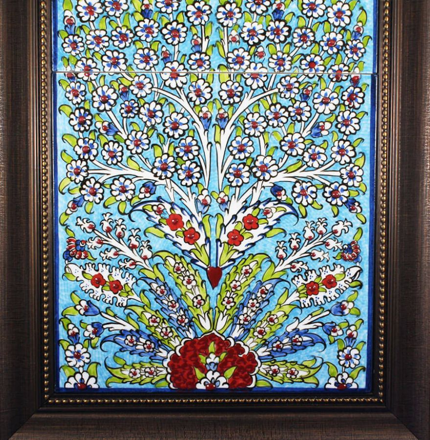 Iznik-Keramikpaneel mit blauem Lebensbaum, 20x40 cm - 4