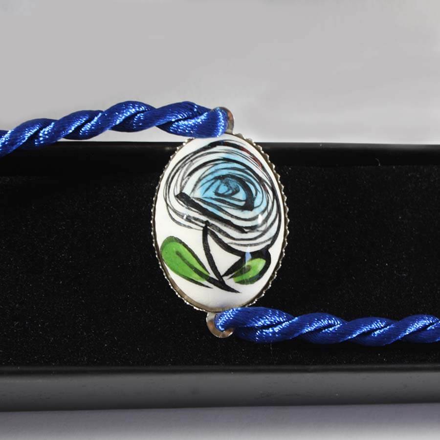 Blaues Rosen-Iznik-Keramik-Armband - 1