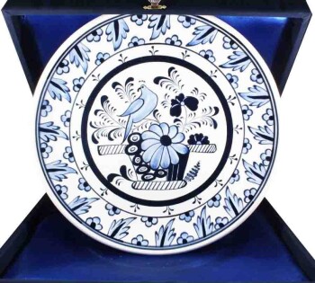 Bleu Blanc 30 cm Iznik Ceramic Plate - Çini Evi