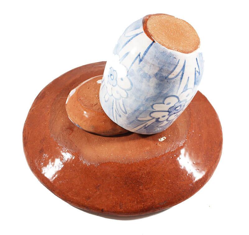 Blue Background Clay Coffee Cup - 2