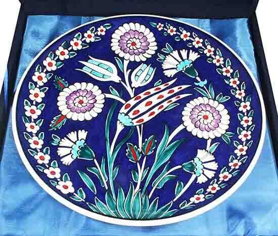Blue Background Has Bahce Iznik Ceramic Plate - 3