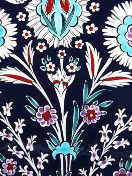Blue Background Iznik Ceramic Plate - 2