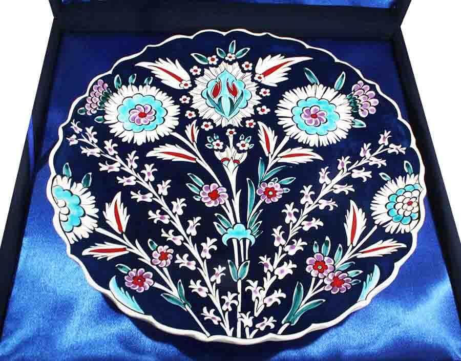 Blue Background Iznik Ceramic Plate - 3