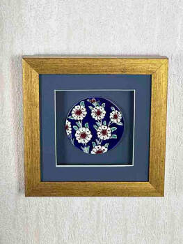 Blue Background Tree of Life Iznik Ceramic Plaque - 5