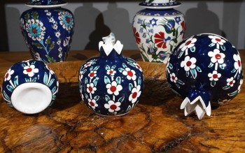 Blue Background Tree of Life Pomegranate Set - 2