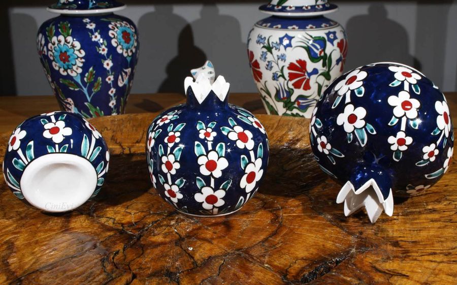 Blue Background Tree of Life Pomegranate Set - 2