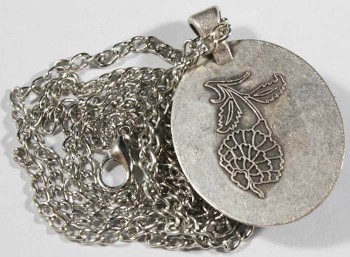 Blue Background Tulip Motif Pendant - 2