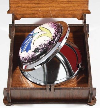 Blue Carnation Makeup Mirror - Çini Evi (1)