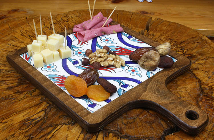 Bac de Présentation en bois avec Motiv de Tulipe S - 1