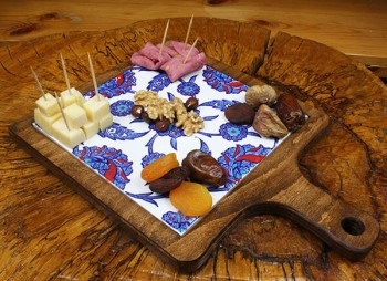 Blue Garden Wooden Serving Tray - 1