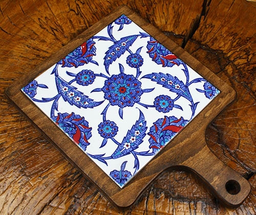 Blue Garden Wooden Serving Tray - 2