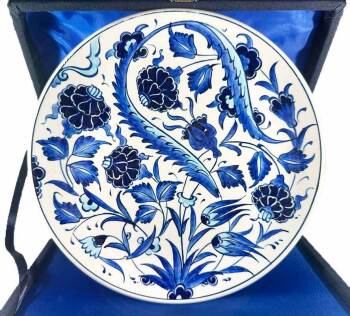 Blue Grace - Iznik Ceramic Plate - Çini Evi