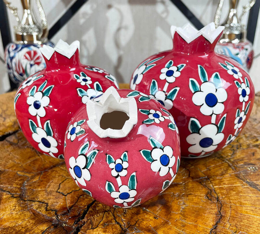 Blue Ground Çintemani Pattern Pomegranate Set - 1