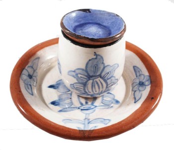 Blue Pattern Clay Coffee Cup - 3