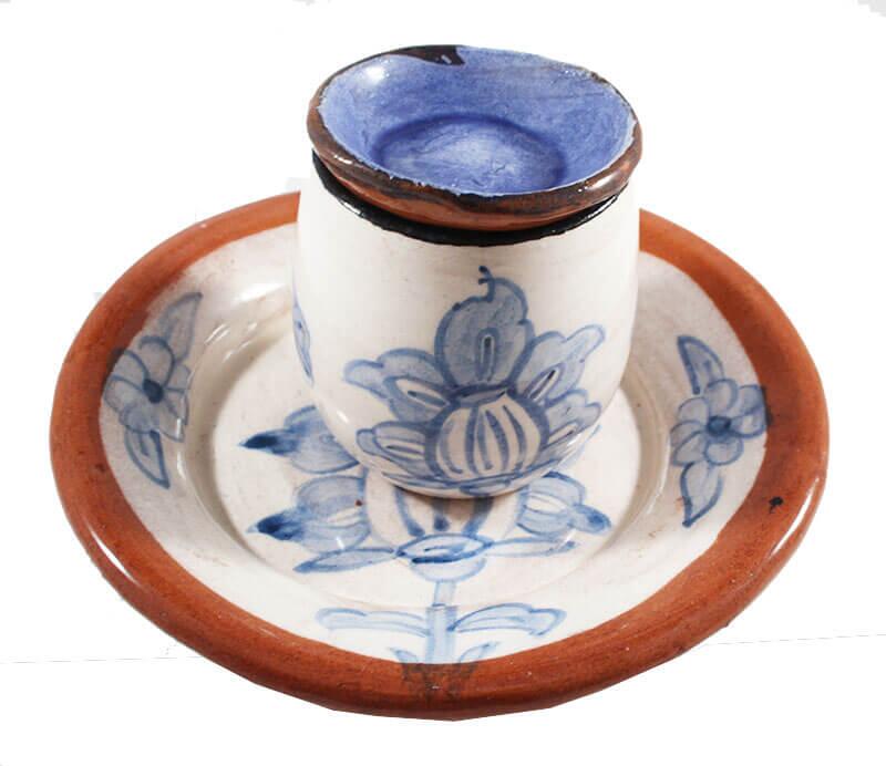 Blue Pattern Clay Coffee Cup - 3
