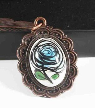 Blue Rose Handmade Iznik Ceramic Bookmark - 1