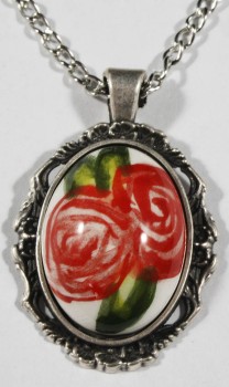 Blue Rose Iznik Pottery Necklace Tip - Çini Evi