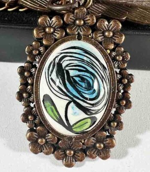 Blue Rose Iznik Tile Bookmark - Çini Evi