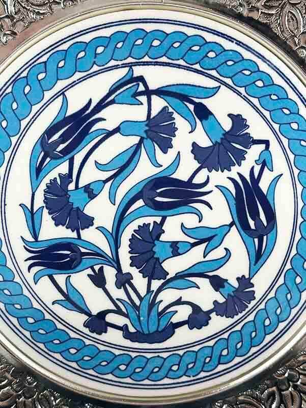Blue Tulip and Carnation Silver Plate 25 cm - 2