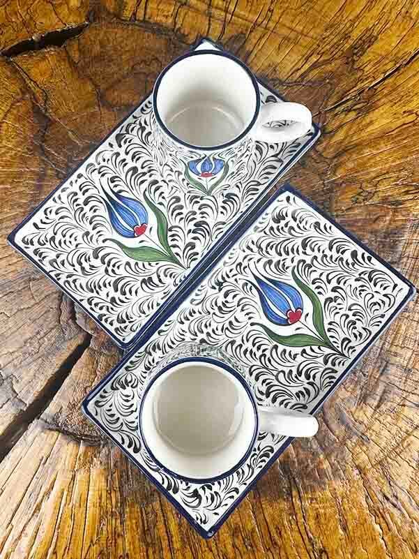 Blue Tulip and Halic Pattern Ceramic Coffee Presentation Set – Corporate Gift - 3