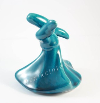 Blue Whirling Dervish Ceramic Figurine - 2