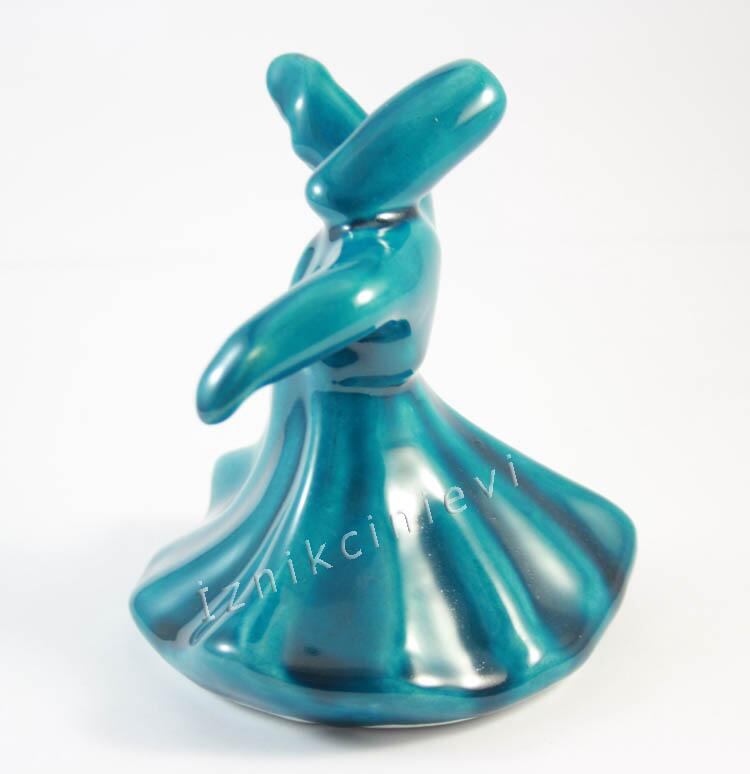 Blue Whirling Dervish Ceramic Figurine - 3