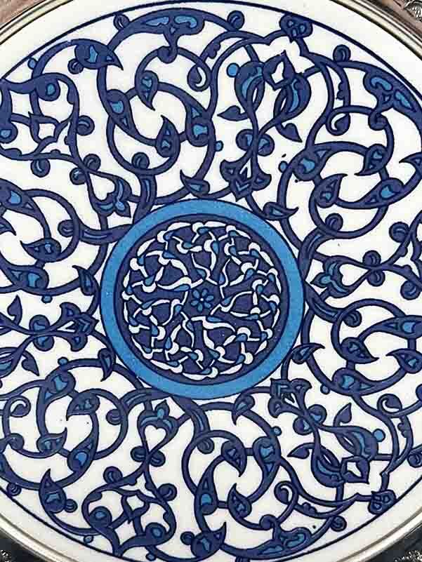 Blue & White Ceramic Silver Plated Plaque - 2