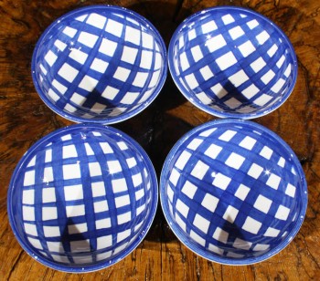 Blue White Design Bowl Set - 2