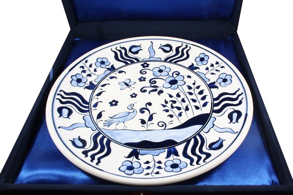 Blue White Iznik Ceramic Plate