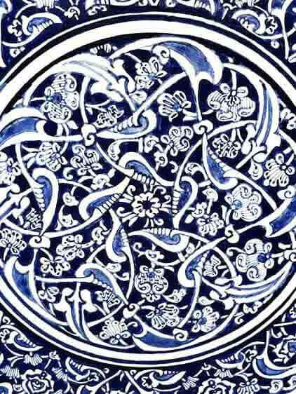 Blue and White Iznik Plate 30 cm - 2