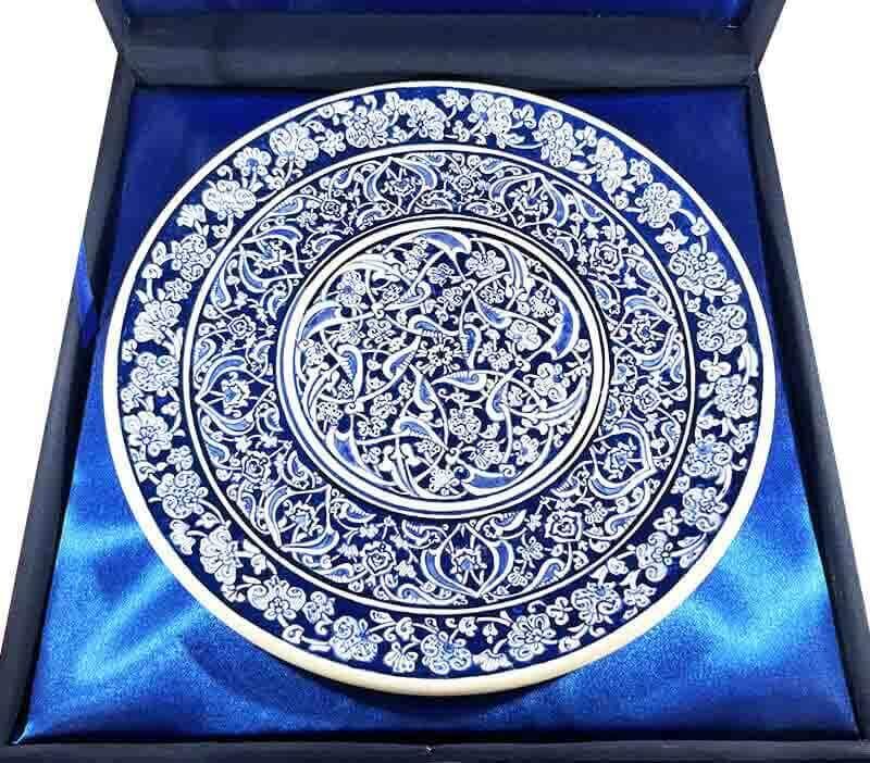 Blue and White Iznik Plate 30 cm - 3