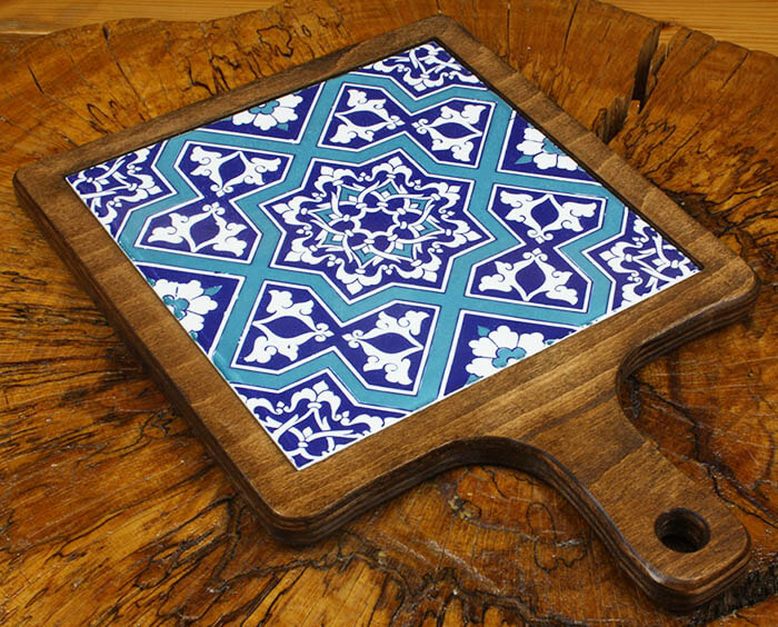 Blue white wooden presentation tray - 2