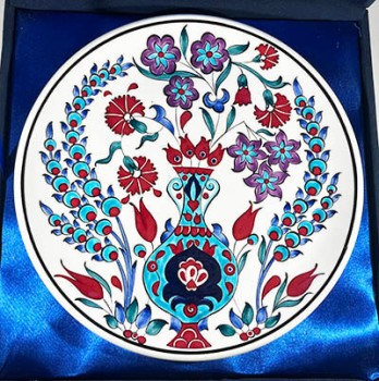 Blumen in der Vase 25cm Iznik-Keramikplatte - 3