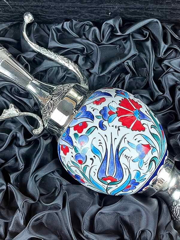 Blumengarten – Iznik-Keramik-Kannen- und Teller-Set - 3