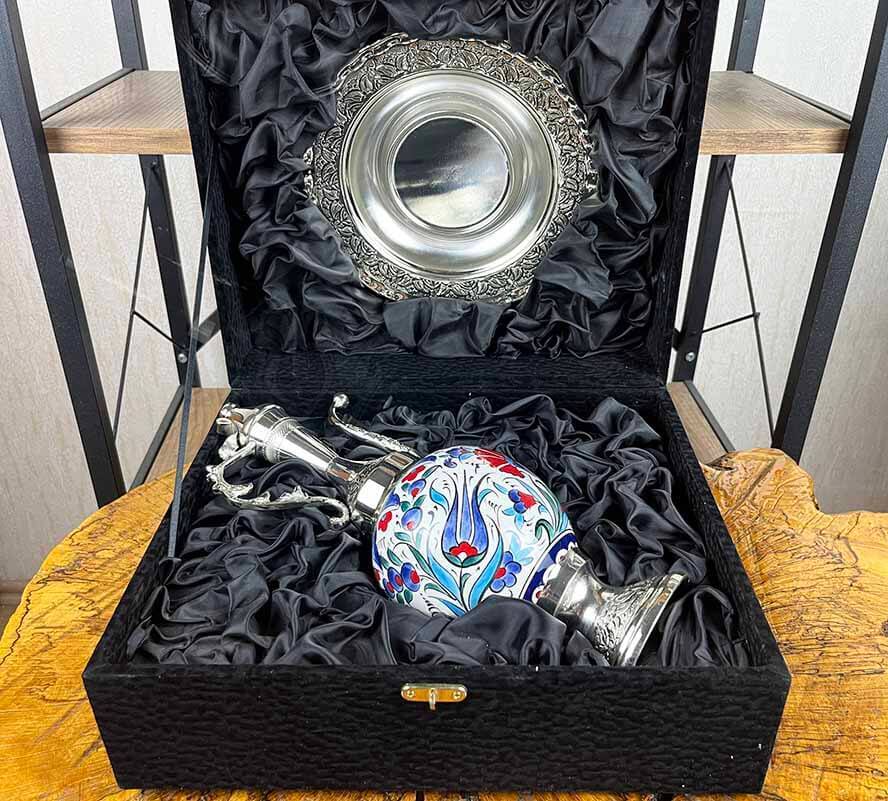Blumengarten – Iznik-Keramik-Kannen- und Teller-Set - 2