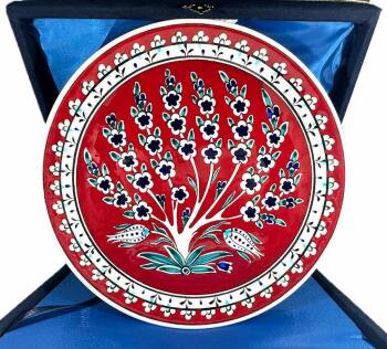 Bolluk ve Bereket, Hayat Ağacı Desenli İznik Çini Tabak - Çini Evi