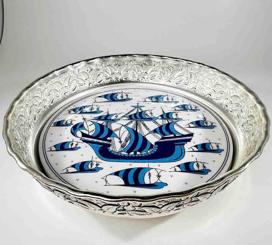 Bonbonnière motif galion, cadeau pour marin - 1