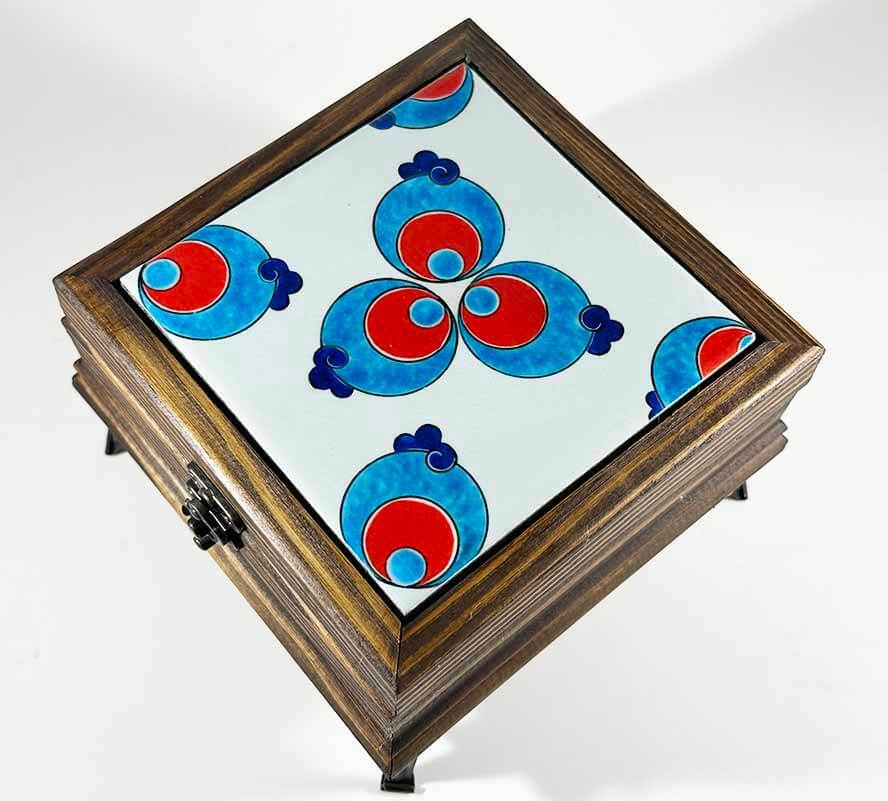 Boîte à Bijoux en Bois à Motif Çintemani – Alliance de Tradition et d’Élégance - 1
