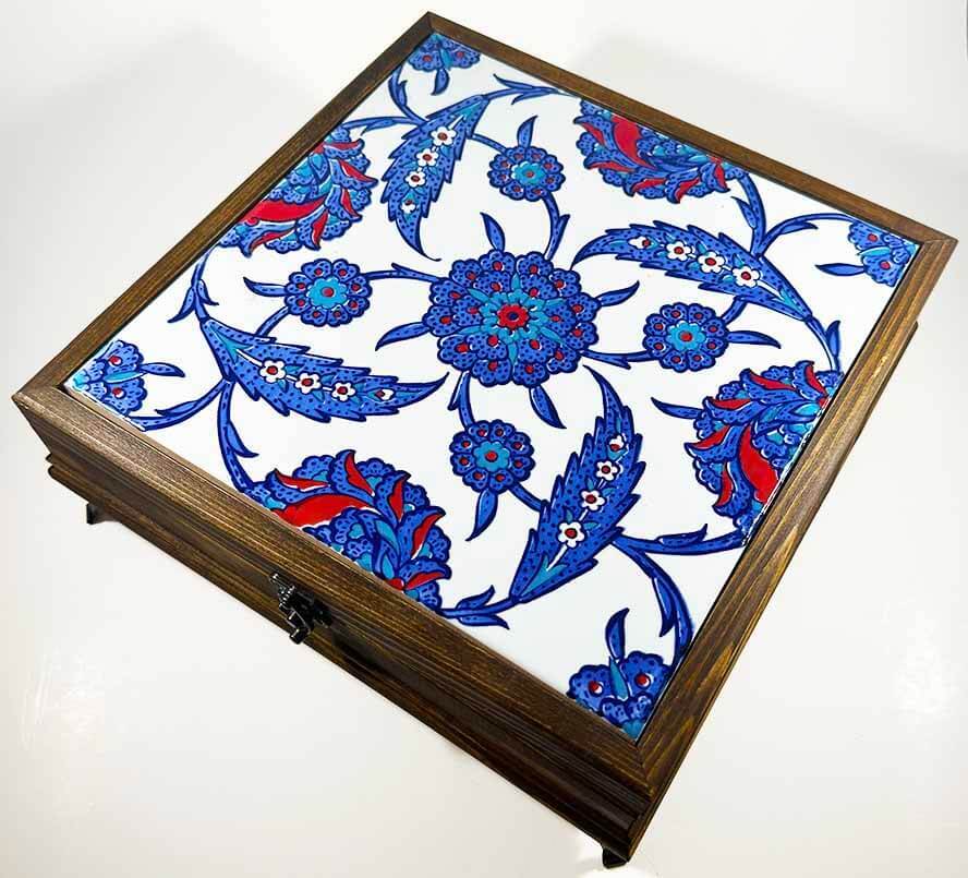 Boîte à Bijoux en Bois – Motif Classique de Lotus, Cadeau Idéal de Mariage - 1