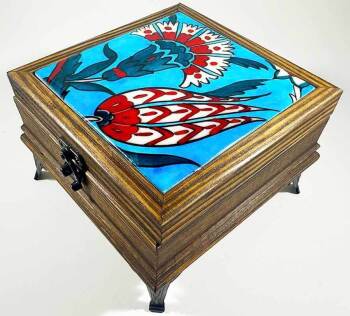 Boîte Cadeau en Bois – Élégance Inspirée de l’Art d’Iznik - Çini Evi