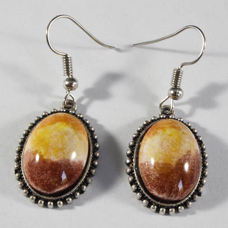 Boucles d’oreilles Iznik à peinture moderne - 1
